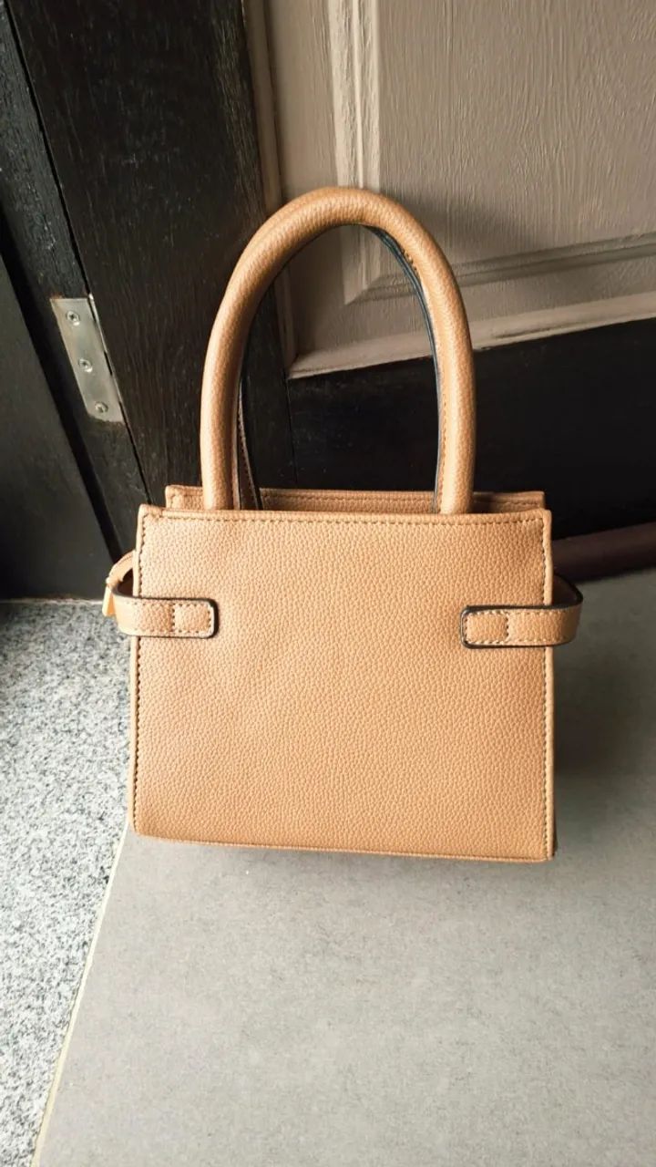 Bolsa pequena de tecido que imita couro - Foto 3