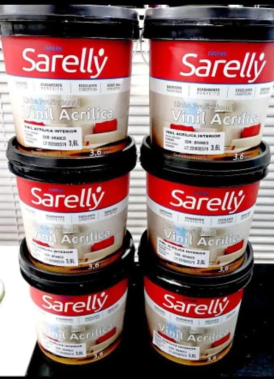 Tinta Vinil Acrílica Branco fosco Sarelly 3,6l