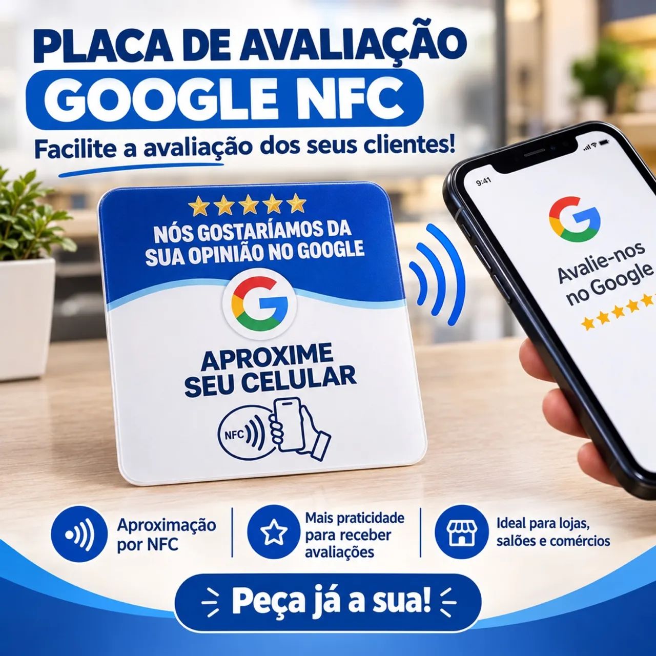 Placa de avaliação Google para seu negócio!!