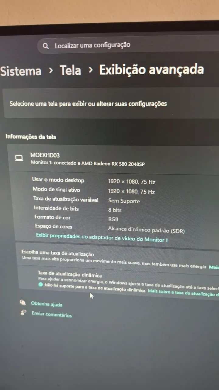 Monitor 24" 75hz Impecável com cabo incluso  - Foto 3