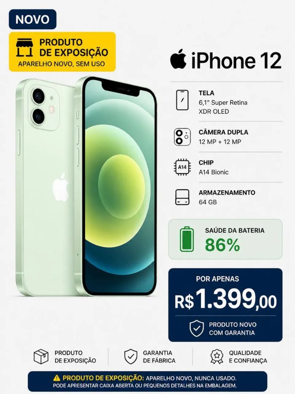 Iphone 12 1400 - Celulares e Smartphones - Parque Imperial