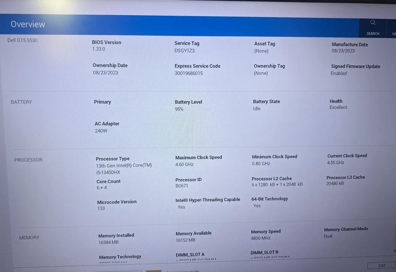 Notebook Dell G15 5530 RTX 3050 6GB