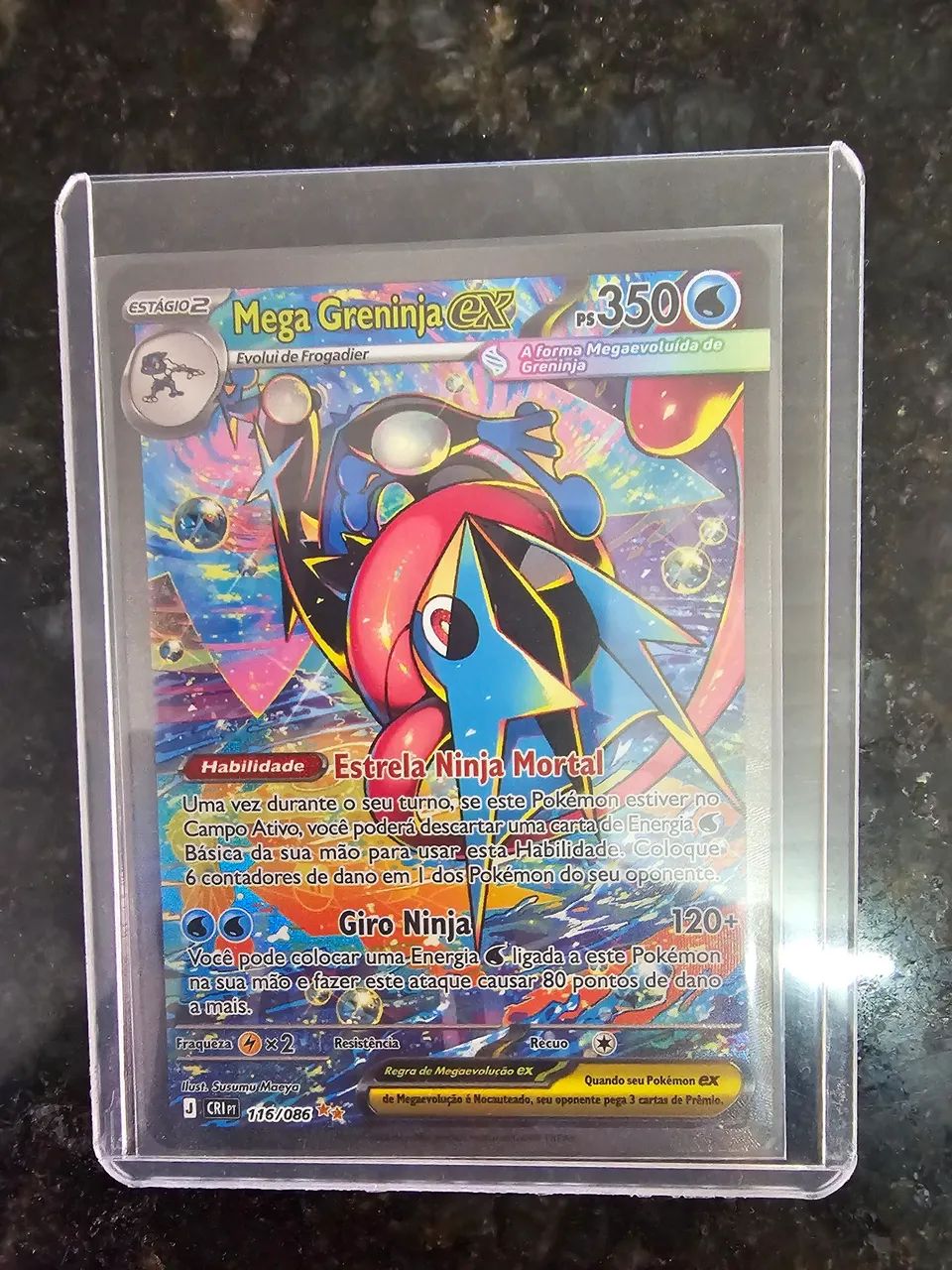 Carta Pokemon Mega Greninja Ex SAR (116/086) (Nm) - Foto 3