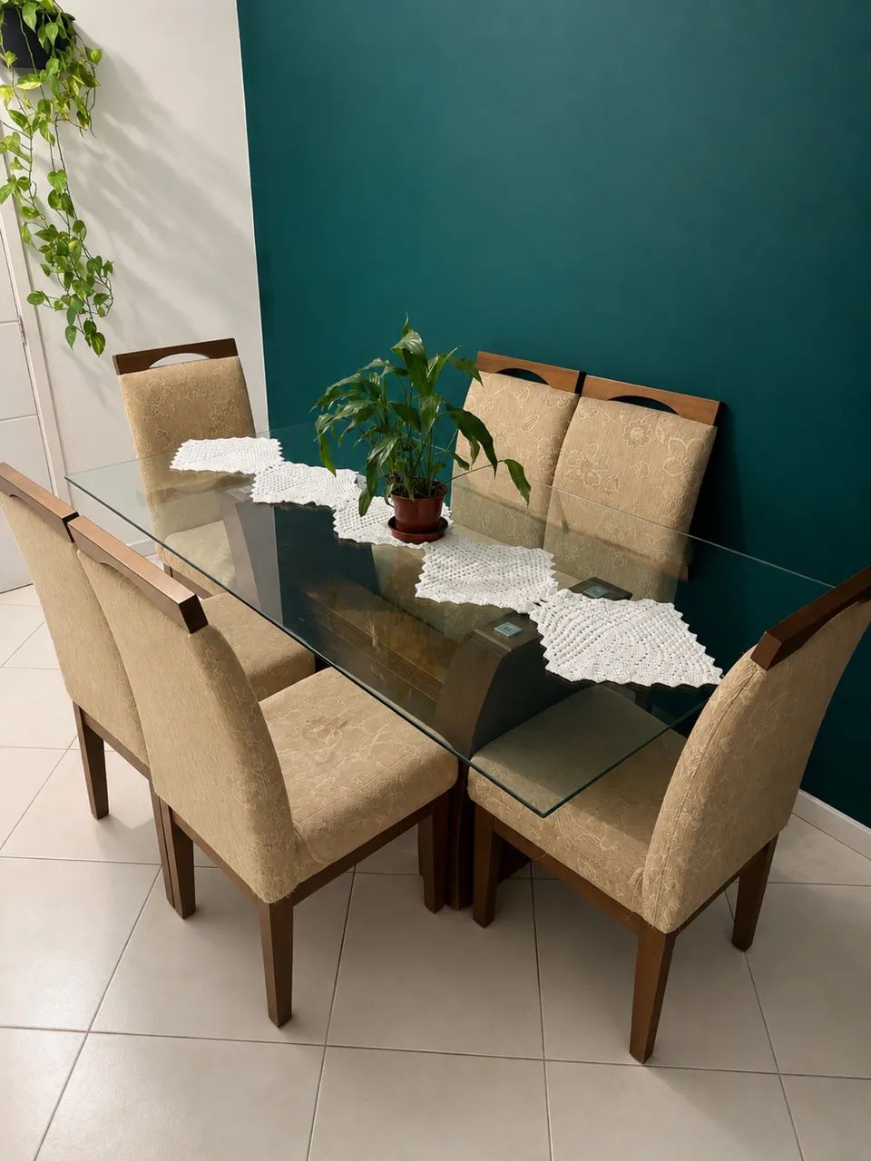 Mesa de Jantar Grande 1,80 x 1,00 m com 6 Cadeiras - Ótimo Estado