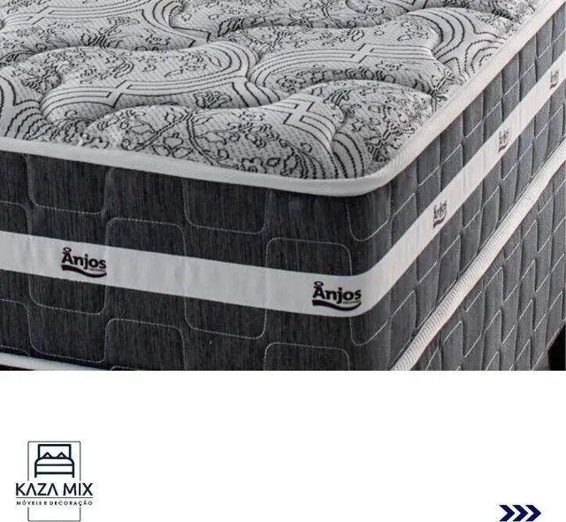Cama Box Casal Completa Branco com Colchão - Pronta Entrega  - Foto 2