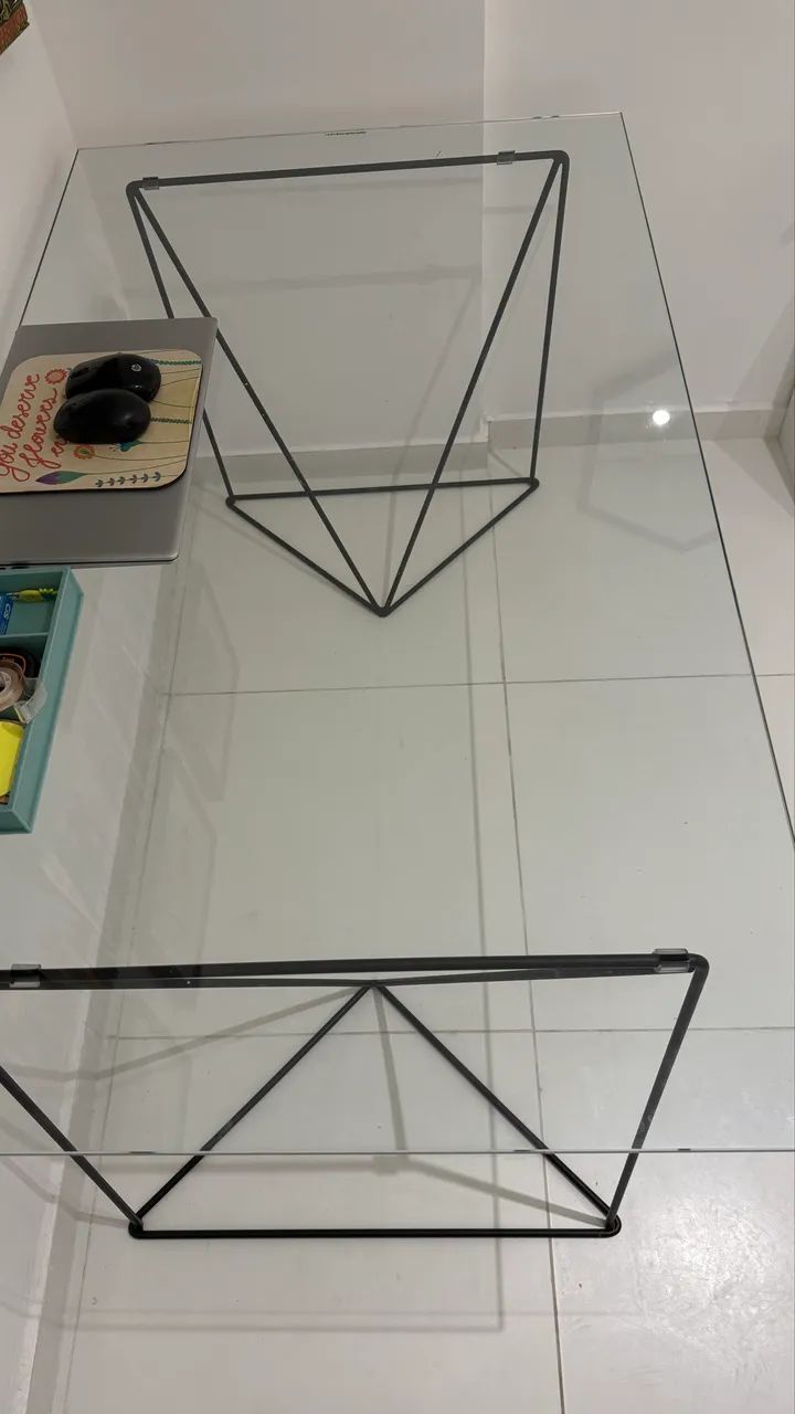 Mesa de Vidro Escritório Tok Stok  - Foto 5