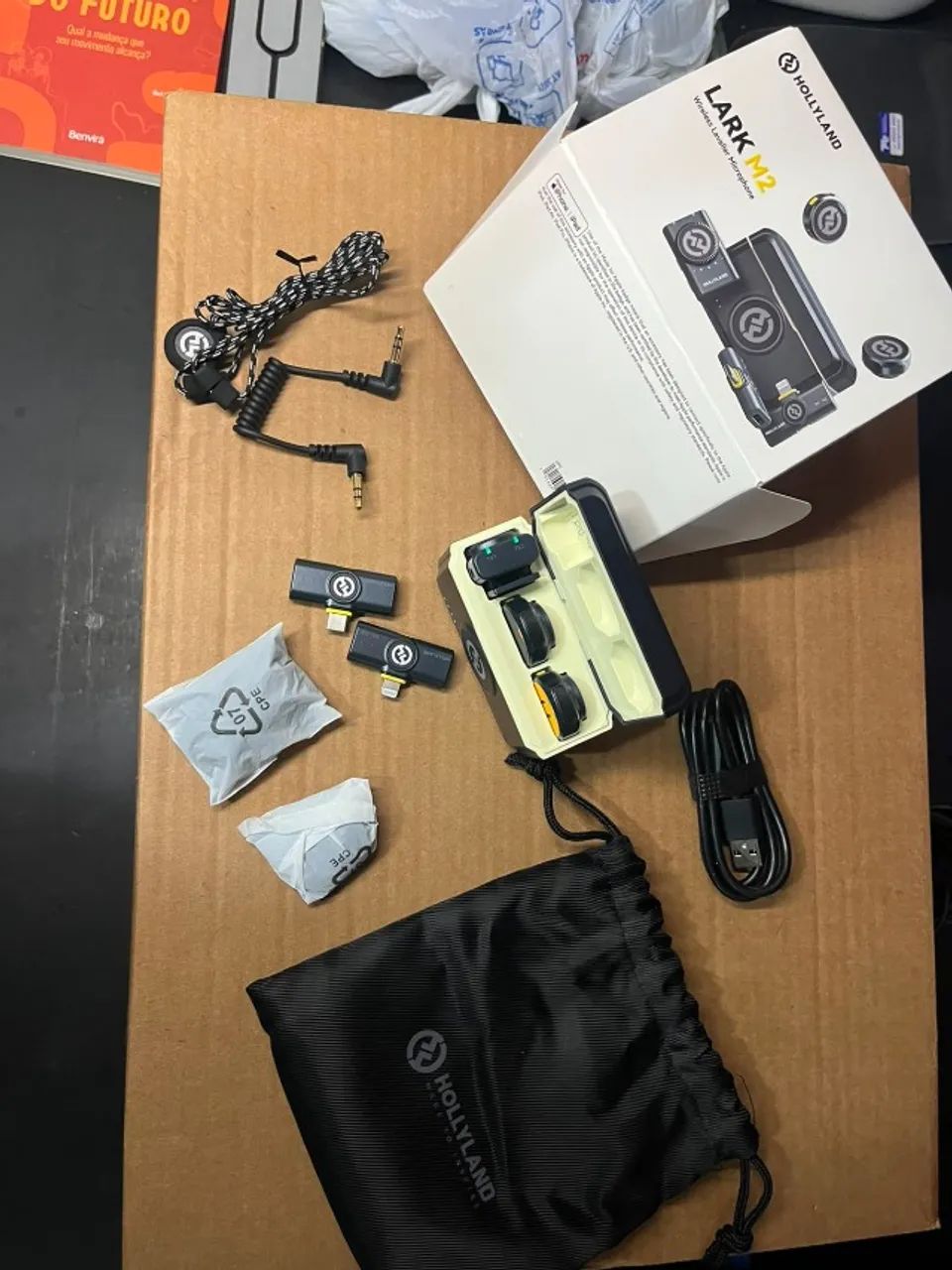 Microfone Hollyland Lark M2 Combo USB-C e Lightning + Câmera Usado UMA ÚNICA VEZ - Foto 4