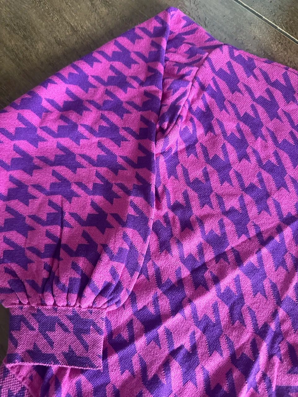 Conjunto Tricô Pied de Poule Rosa e Roxo - Tamanho M - Foto 5