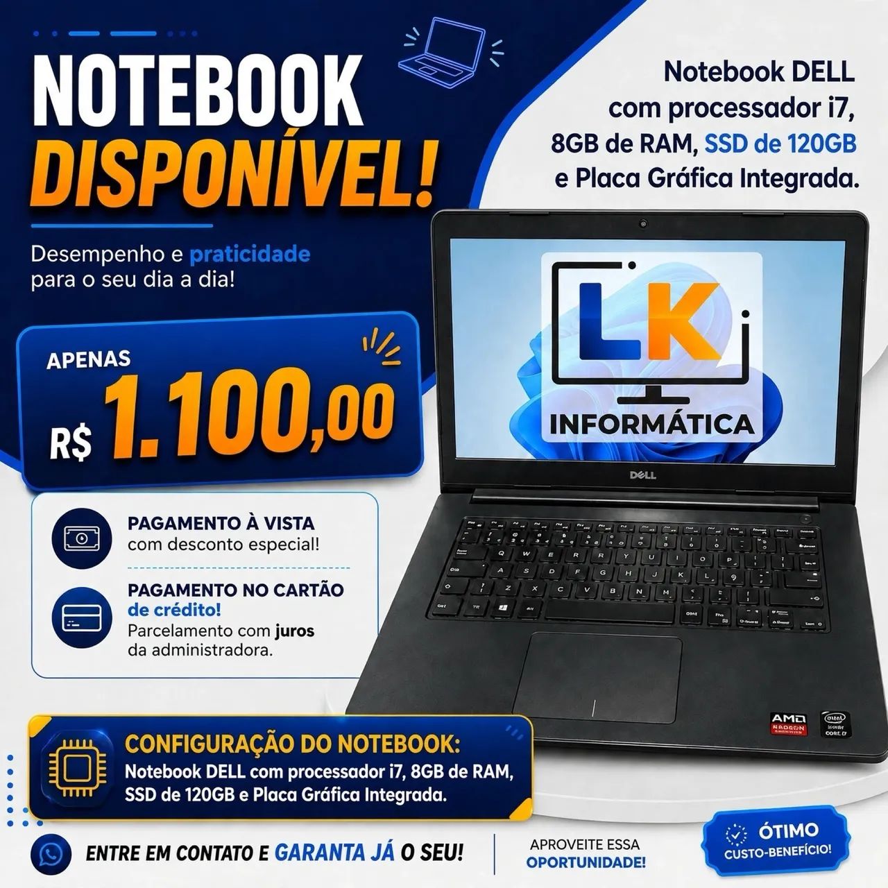 Notebook DELL i7 (Placa Gráfica) + HD Externo