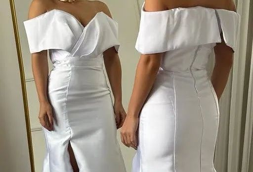 Vestido longo Branco em Zibeline - Foto 3