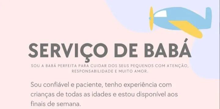Babá disponível qualquer horário 