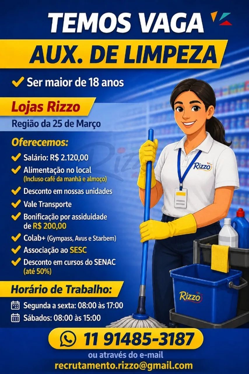 VAGAS LOJAS RIZZO - Foto 3