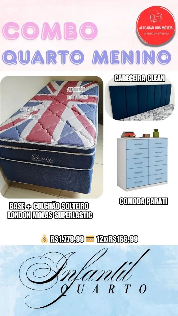 Cama + guarda roupa + cômoda infantil  - Foto 3