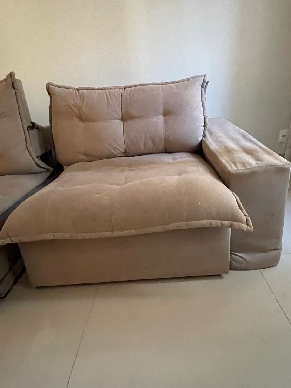 Sofá Retrátil e Reclinável Modular 3 Módulos - Para Reforma - Foto 4