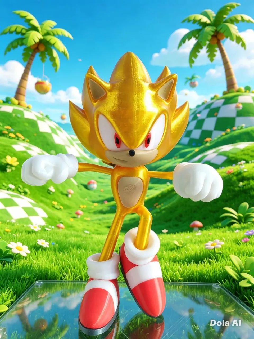 Sonic Gold Gold feito em impressora 3D 