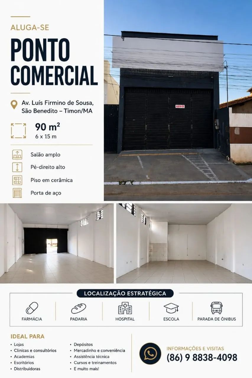 ALUGA-SE PONTO COMERCIAL EM TIMON/MA