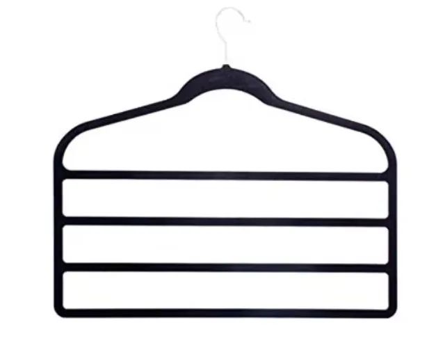 Kit 10 Cabides de Veludo P/Calca Saia Preto