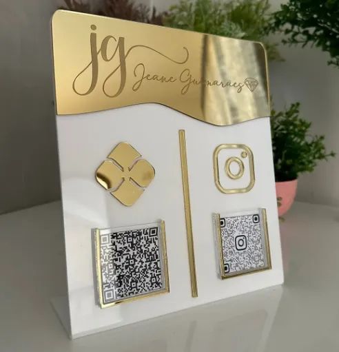 Placa Display 2 QR CODE em Acrílico - Foto 3