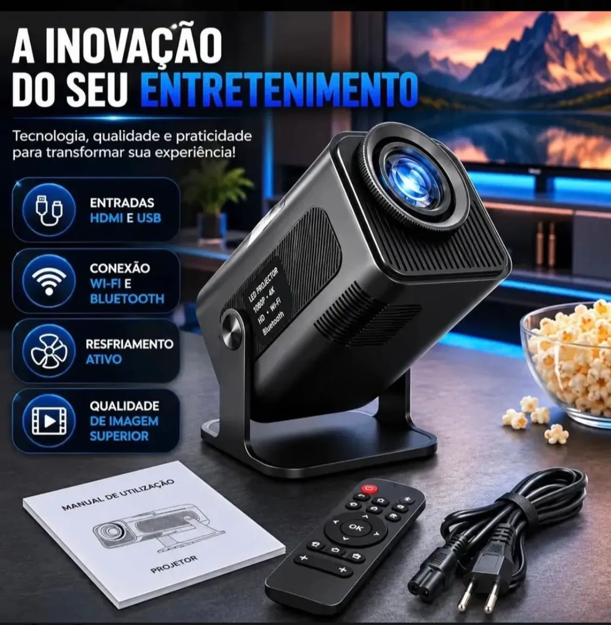 Projetor hy320 smart tv Android 11 - Foto 4