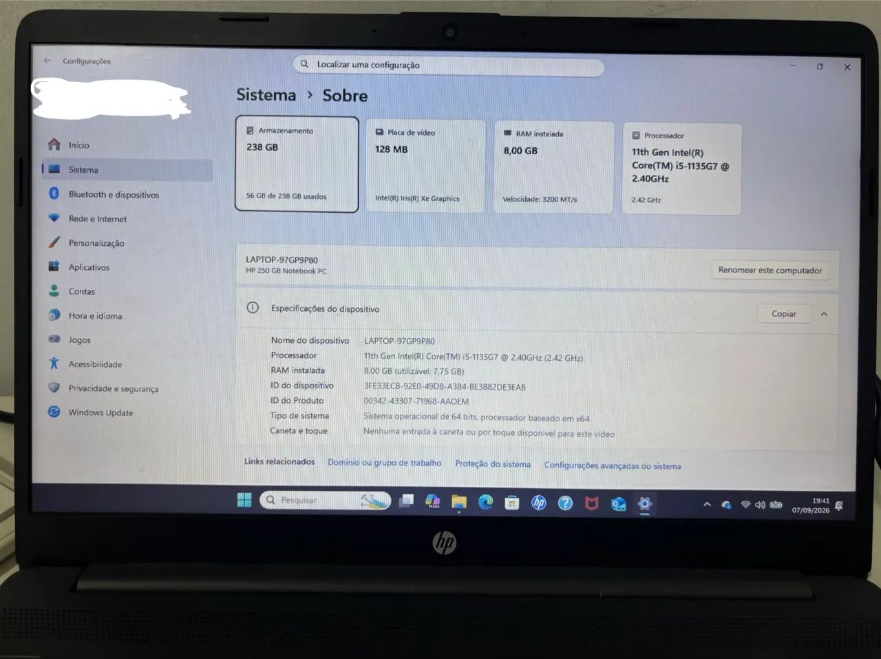 Notebook HP - i5 11ª geração | 8 GB RAM | 256 SSD - Foto 2