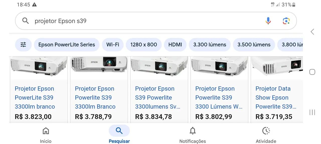 Projetor EPSON S39 