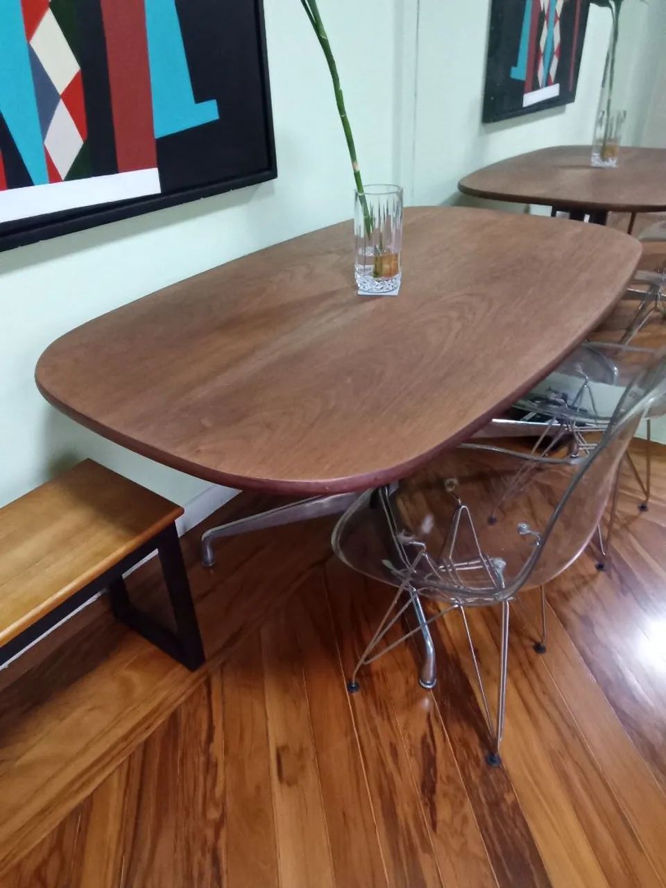 Mesa VINTAGE CHARLES EAMES original SALA DE JANTAR ,restaurada/marchetaria. - Foto 5