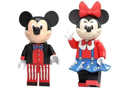 Boneco Mickey e Minnie Lego Compatível