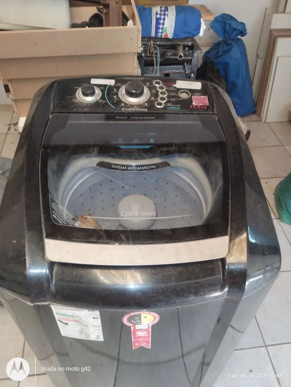 máquina com defeito 