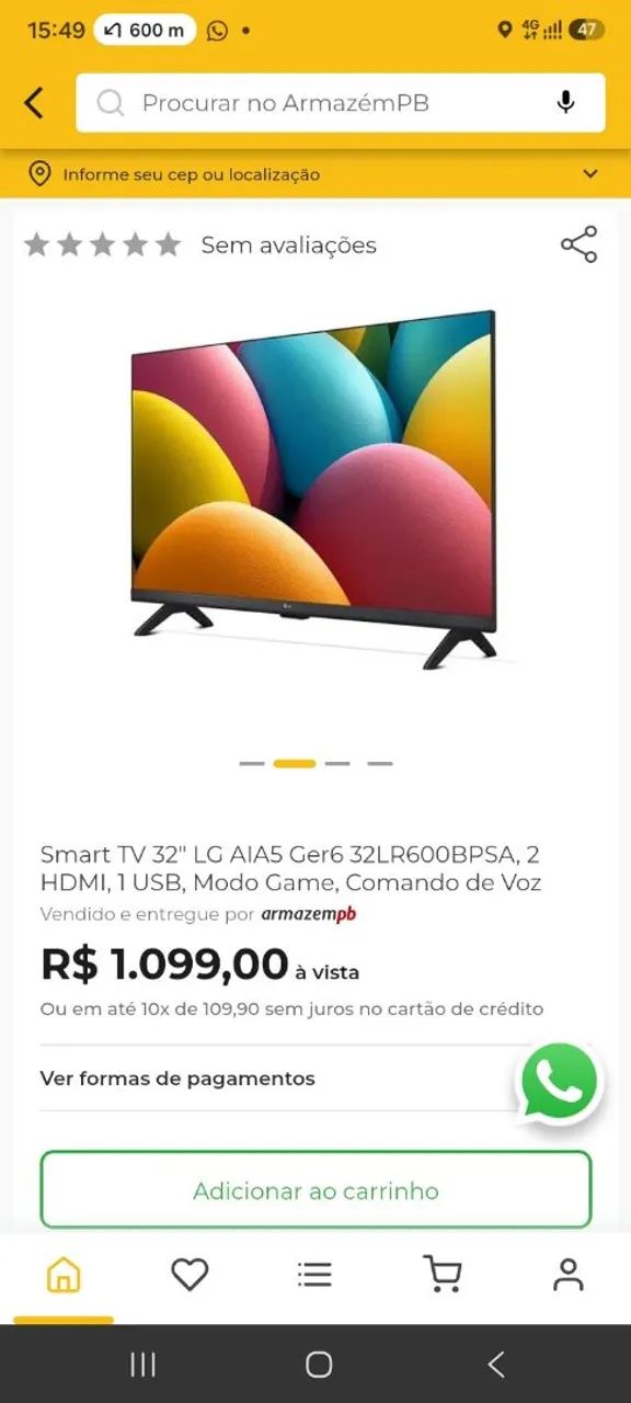 Tv LG 32 polegadas 30 dias comprada R$ 900,00 - Foto 3