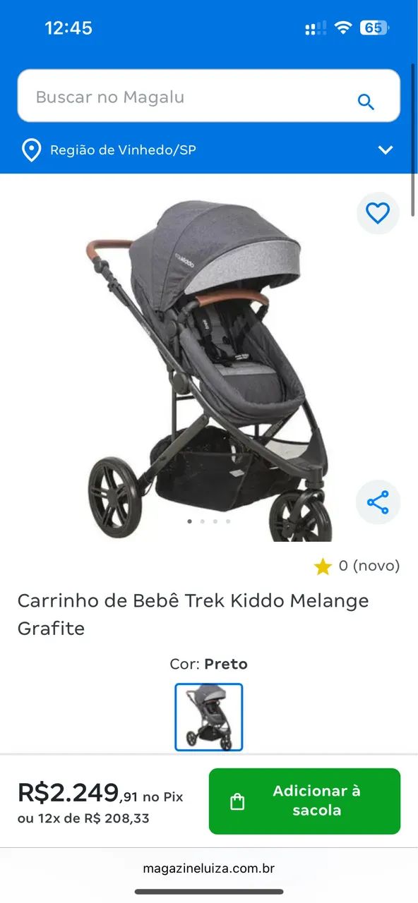 Carrinho de Bebê Kiddo - Excelente Estado - Foto 3