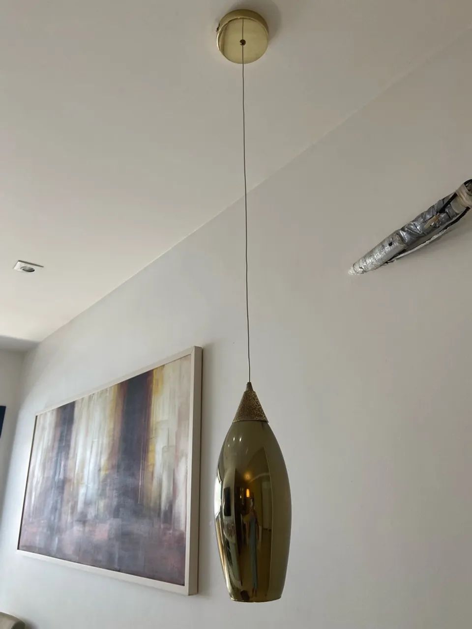 Luminária pendente cilíndrica em vidro - Foto 2