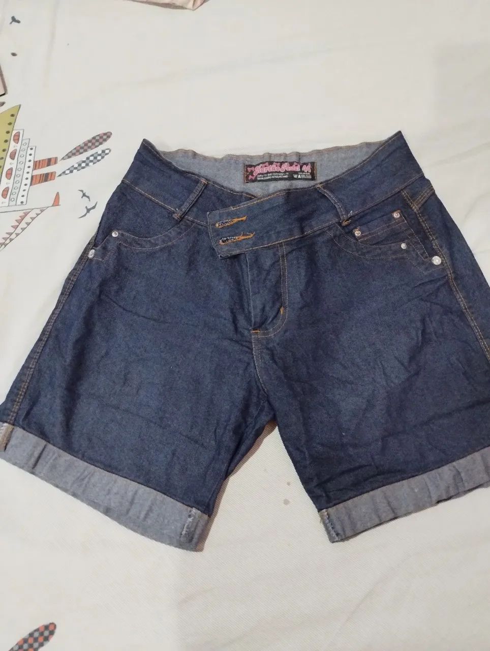 Bermuda jeans feminina 
