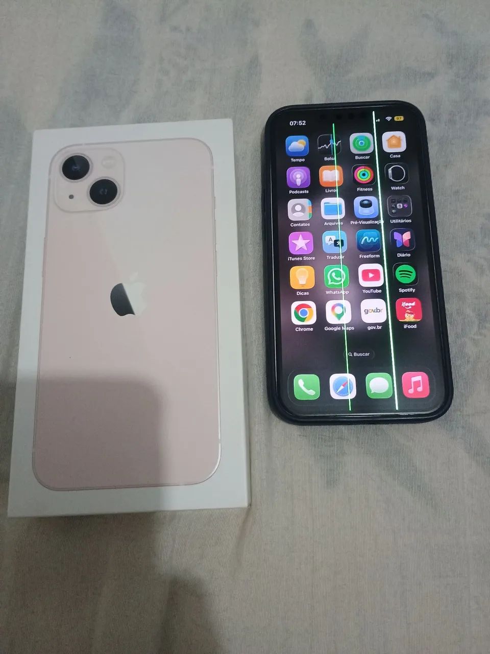 Iphone 13 128 gigas tela com  listra