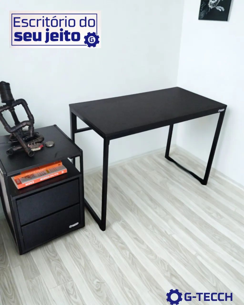 Mesa para Computador 1m NOVA Birô Multiuso Reforçado Industrial Notebook de Escritório - Foto 5