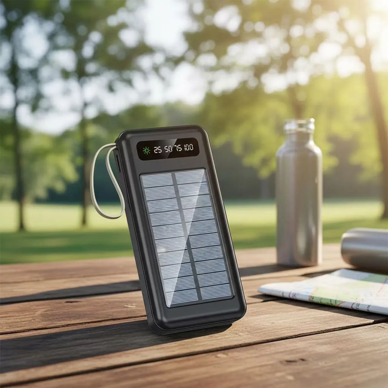 Power Bank 10.000mAh com 4 cabos e lanterna (Novo) - Foto 2
