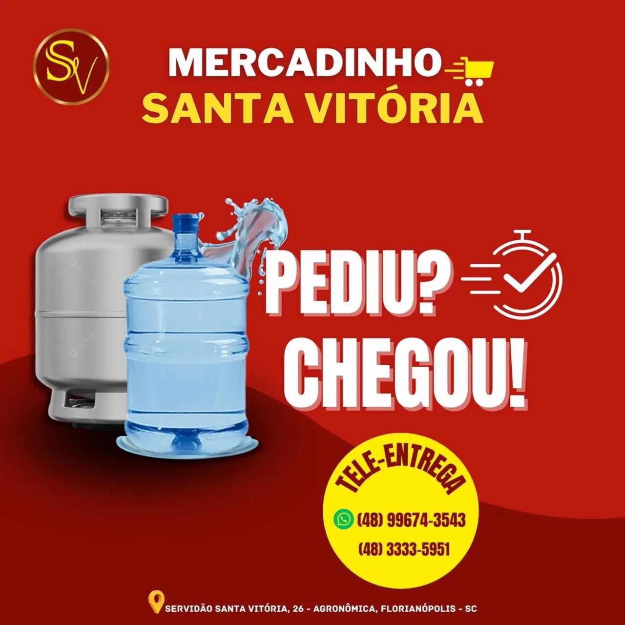 Tele entrega de gás e água 