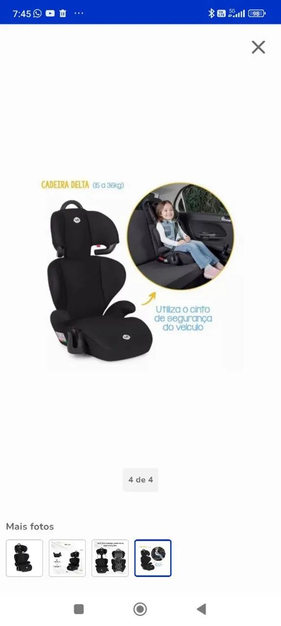 Cadeira infantil para carro Tutti Baby Delta - Foto 5