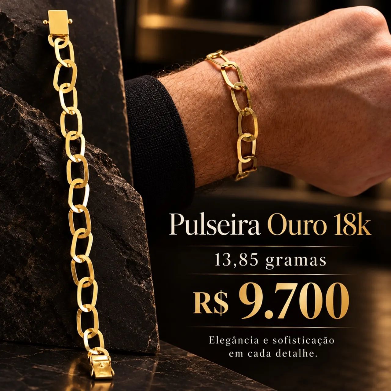 Pulseira de Ouro 18K Maciço - 13,85g