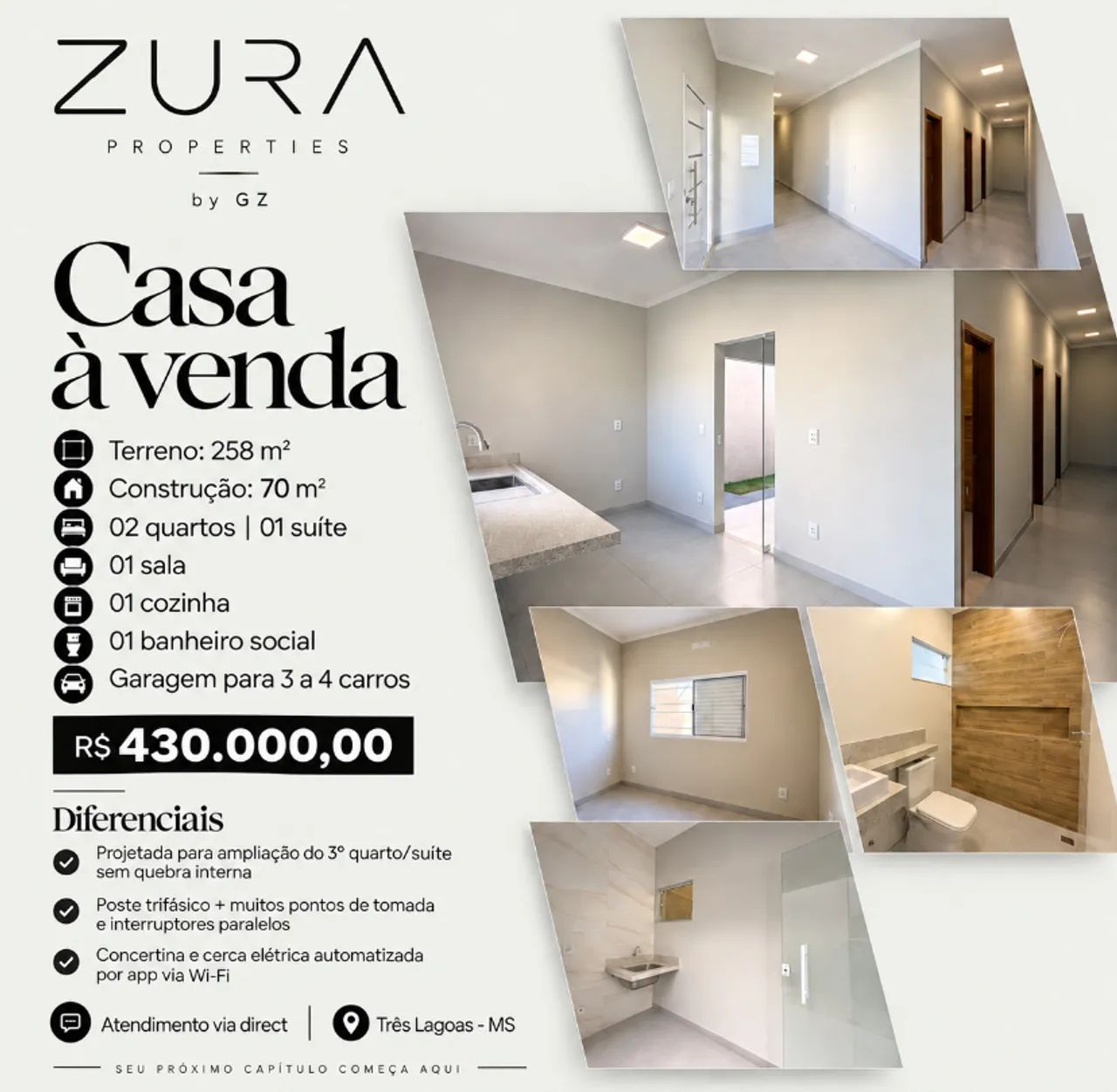 Casa a venda em 3 lagoas 2 quartos 1 suite