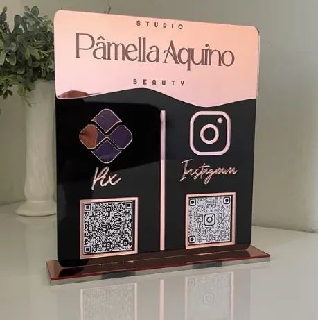 Placa Display 2 QR CODE em Acrílico - Foto 4