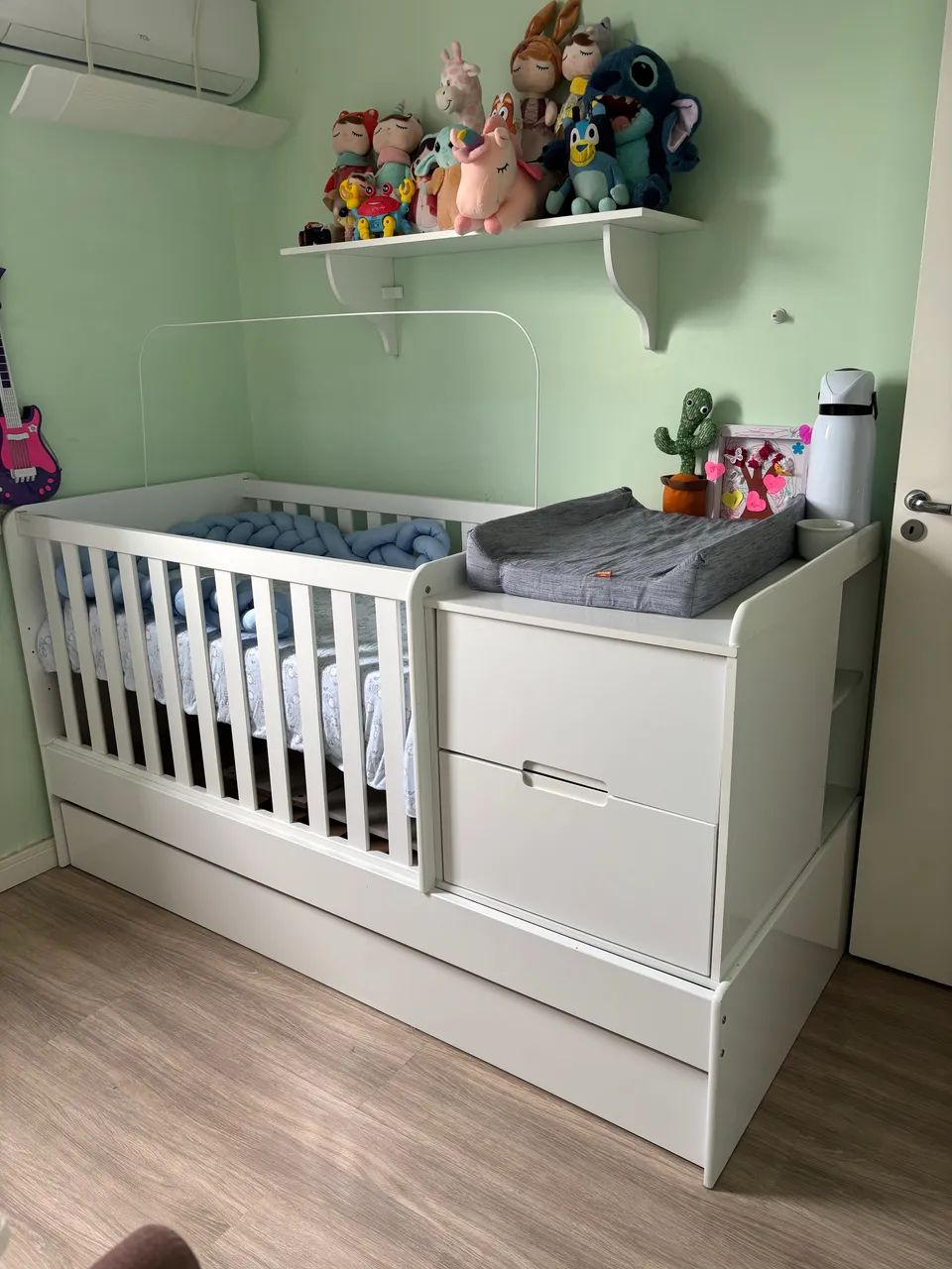 Berço Cama Multifuncional com Cama Auxiliar 2 Gavetas