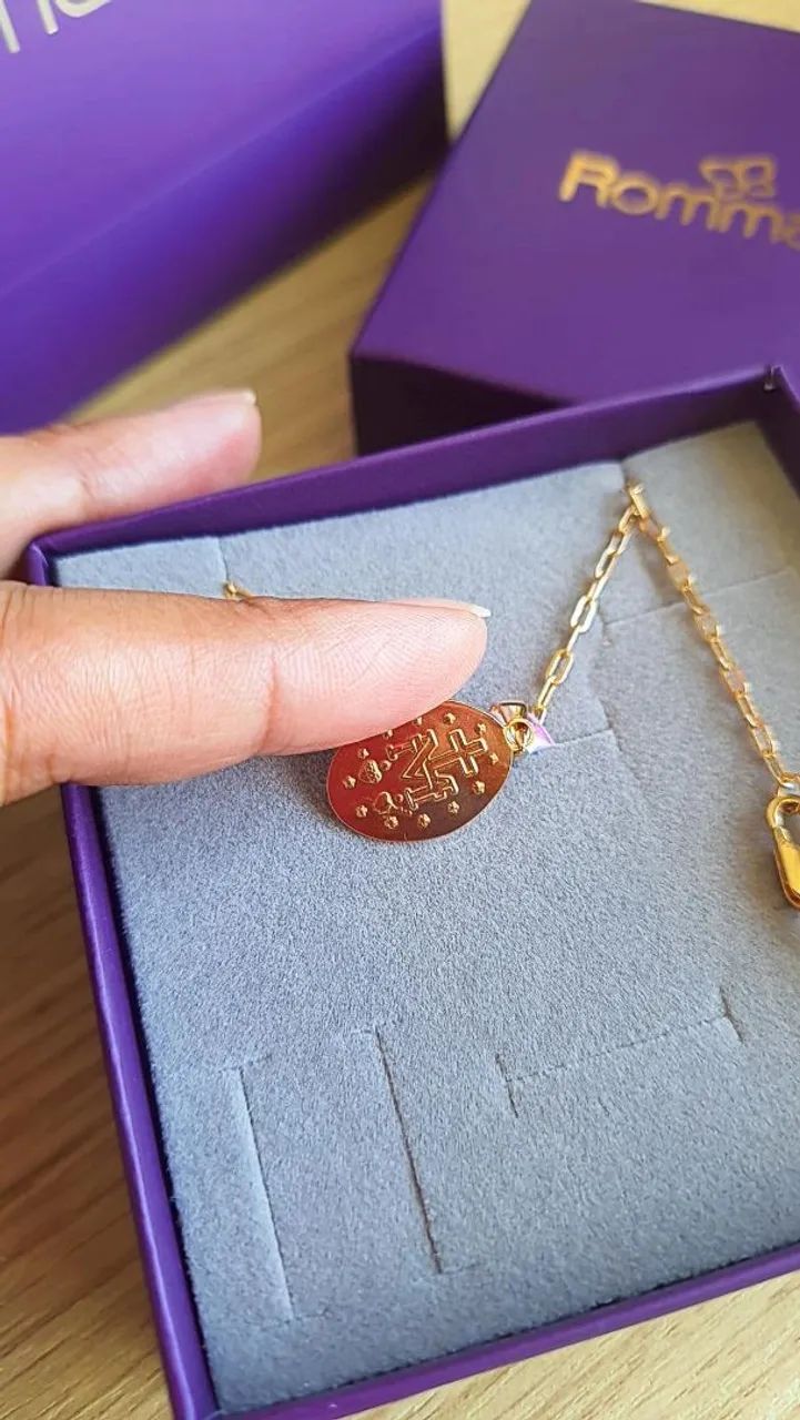 Cordão com pingente Nossa Senhora das Graças Rommanel - Foto 2