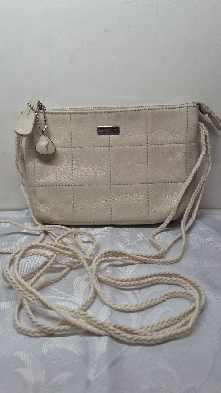 Bolsa Constance couro transversal marfim - Foto 4