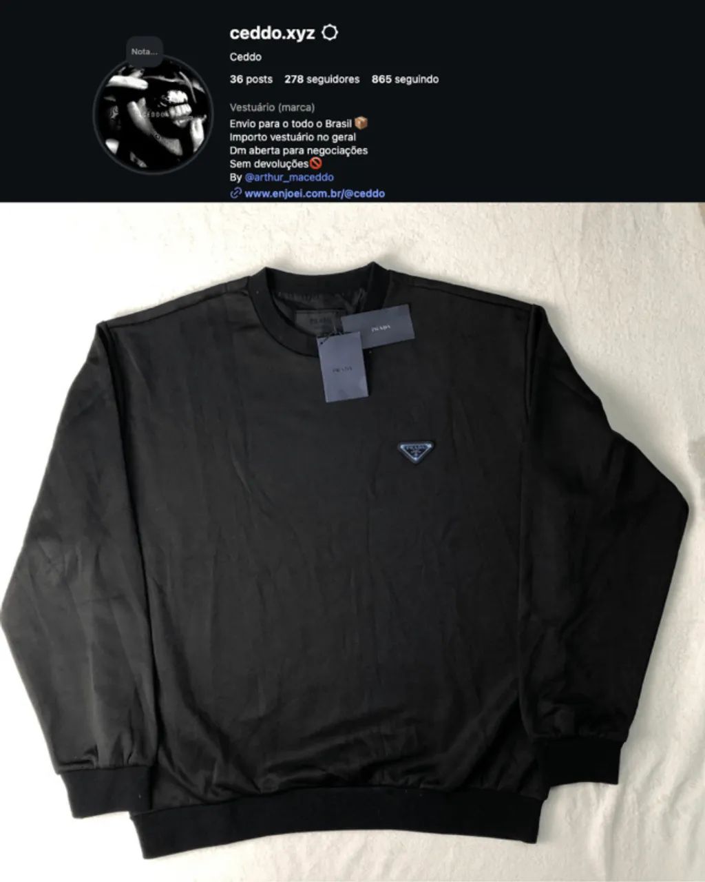 moletom crewneck prada