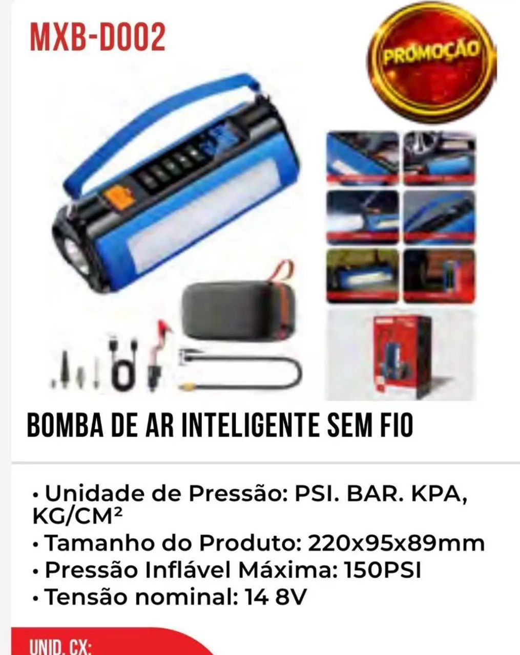 Mini compressor de ar portátil recarregável  - Foto 2