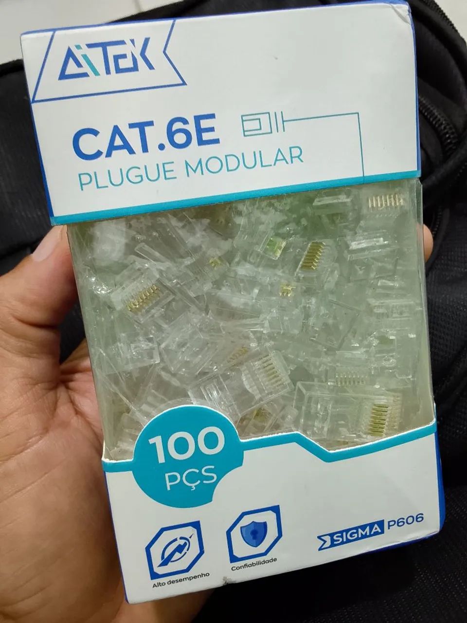 Conector RJ-45 CAT.6E Aitek - - Caixa 100 unid. - Foto 2