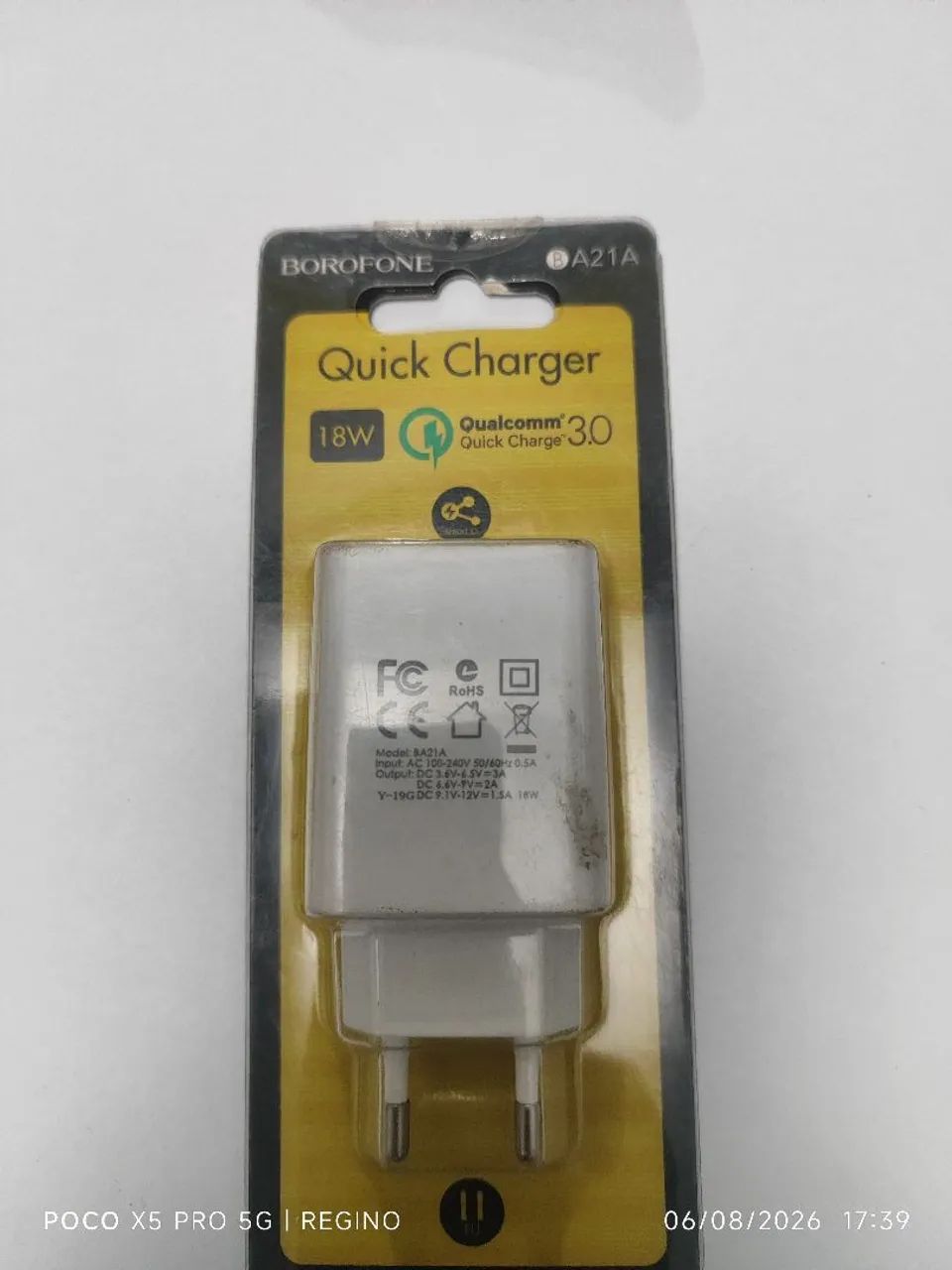 Fonte de carregador USB 18w 3.0 3A Borofone - Foto 3