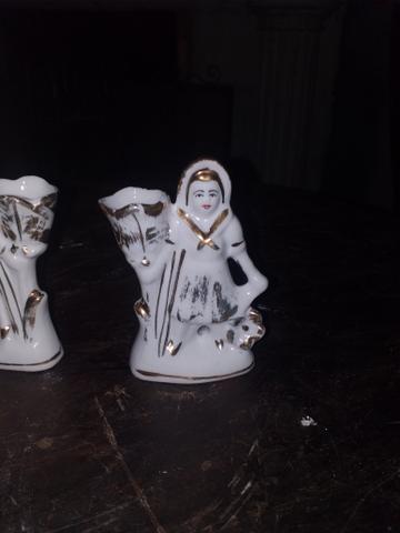 Par de mini castiçal em porcelana dec 50 - Foto 3