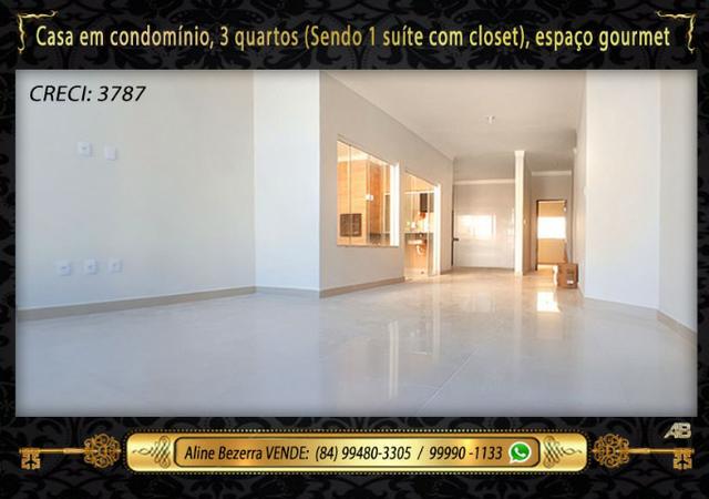 Casa no condomínio central park, suíte com closet, espaço gourmet, sombra confira - Foto 2