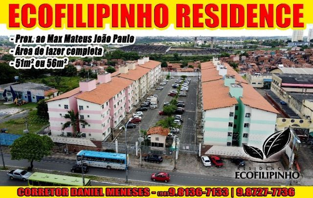 Ecofilipinho Residence | 56m² | 2 quartos | Leia a descrição
